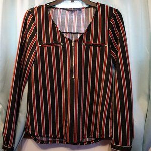 Haute Monde Red, Black, and White blouse